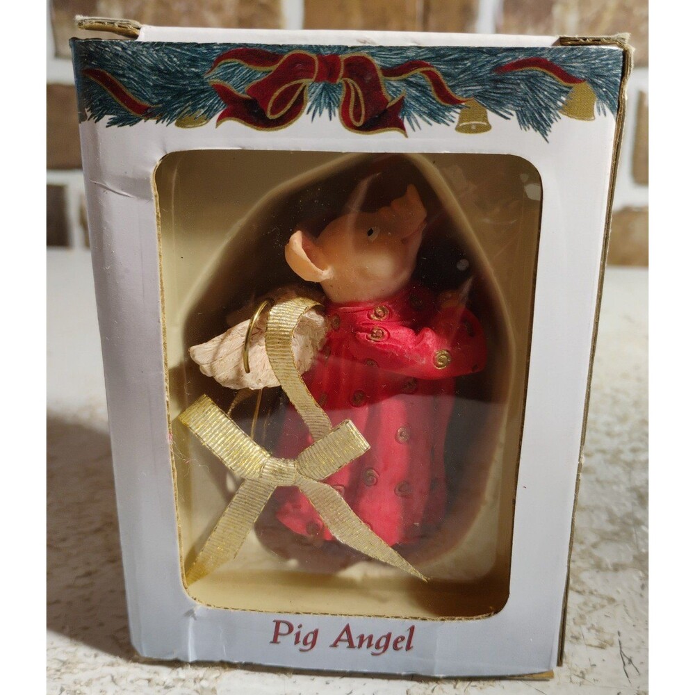 Vintage Paris Bottman Pig Angel Christmas Ornament